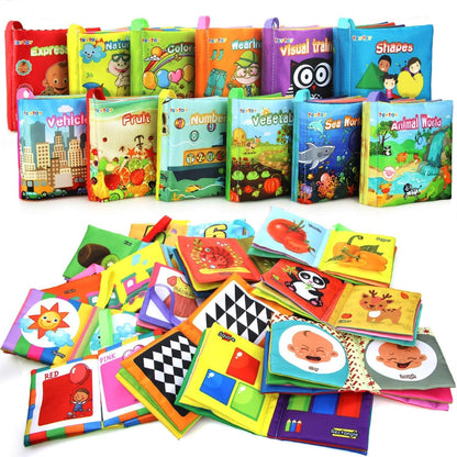 My First Soft Book, teytoy - Tela no tóxica para bebé, libros suaves arrugados para bebés, niños y niñas, juguetes educativos tempranos (paquete de 12)