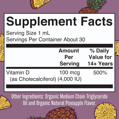 MaryRuth Organics Gotas líquidas de vitamina D3 | Megadosis 4000 UI...