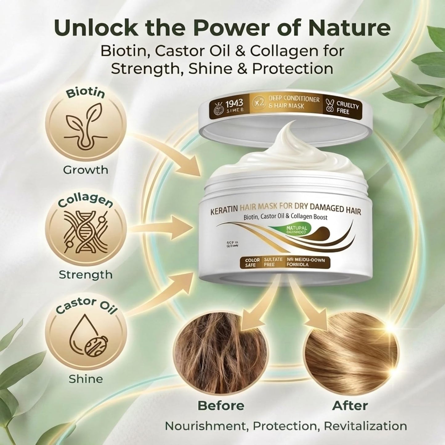 VITAMINS hair cosmetics Mascarilla capilar de queratina, tratamient...