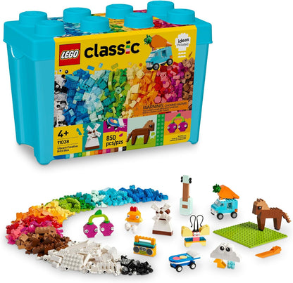 LEGO Bloques de construcción clásicos y vibrantes de caja de ladrillos – Juguetes sensoriales y de aprendizaje para niños y niñas, a partir de 4 años – Juguetes preescolares – Regalo para cumpleaños – 11038