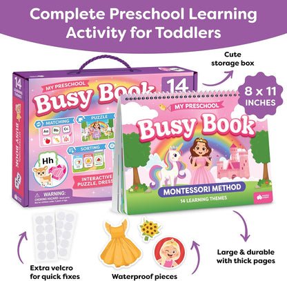 3 Year Old Girl Gifts - Montessori Busy Book For Toddlers 3-5, 4 Ye...
