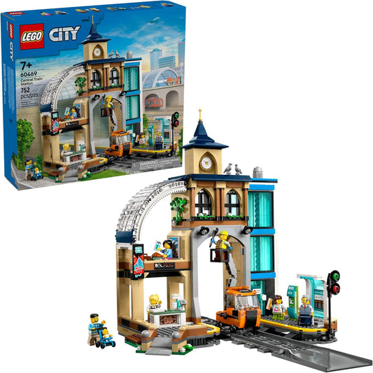 LEGO City Central Train Station - Juguete de construcción de varios niveles para niños y niñas, a partir de 7 años, bloques de construcción para niños, idea de regalo para cumpleaños, 60469