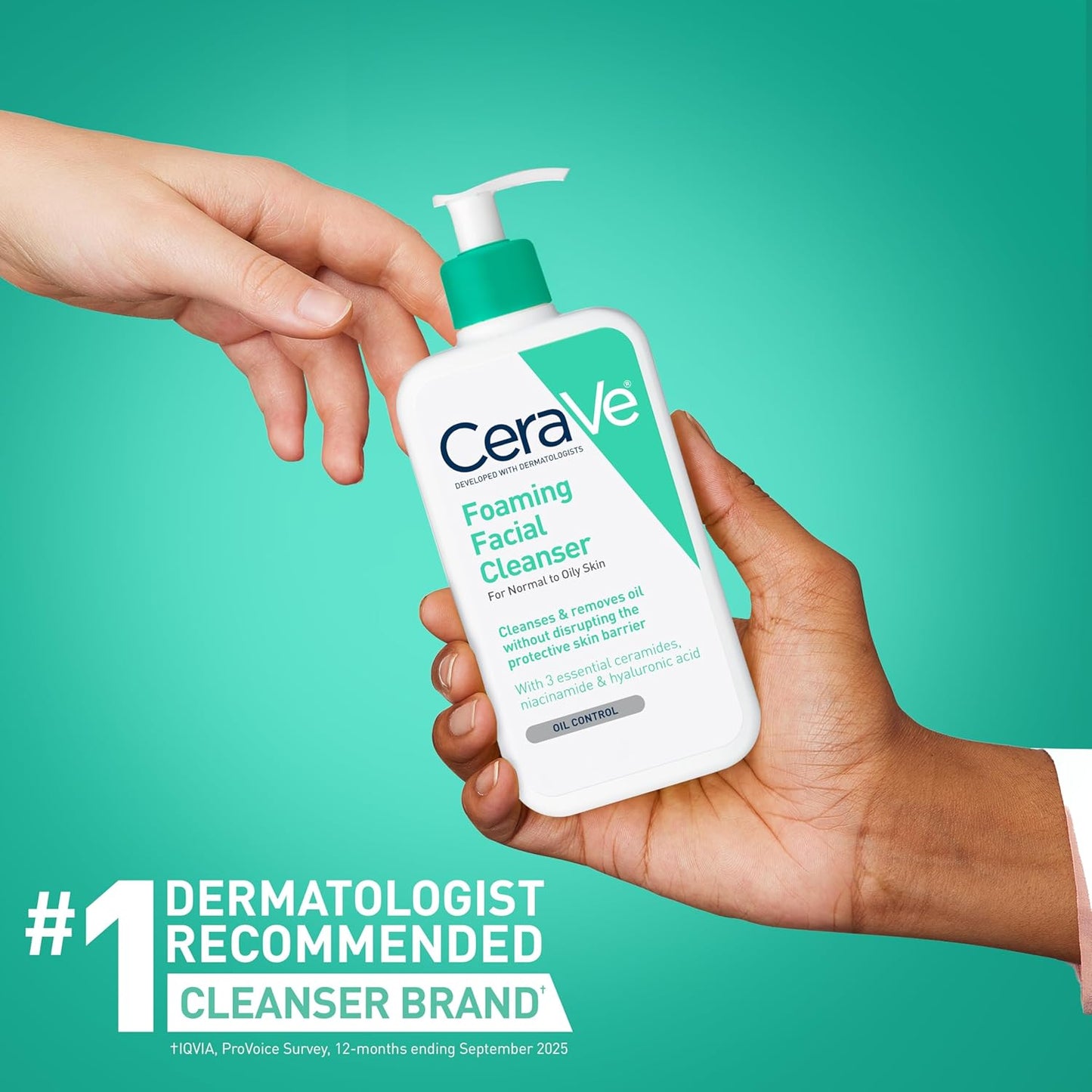 CeraVe Limpiador Facial Espumoso, Lavado Facial Diario para Piel Gr...