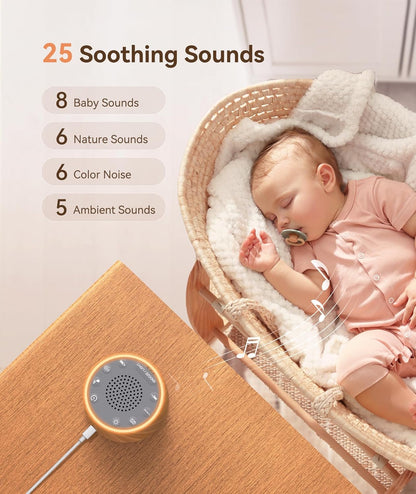 Máquina de sonido para bebé Dreamegg con lámpara de guardería, 25 s...
