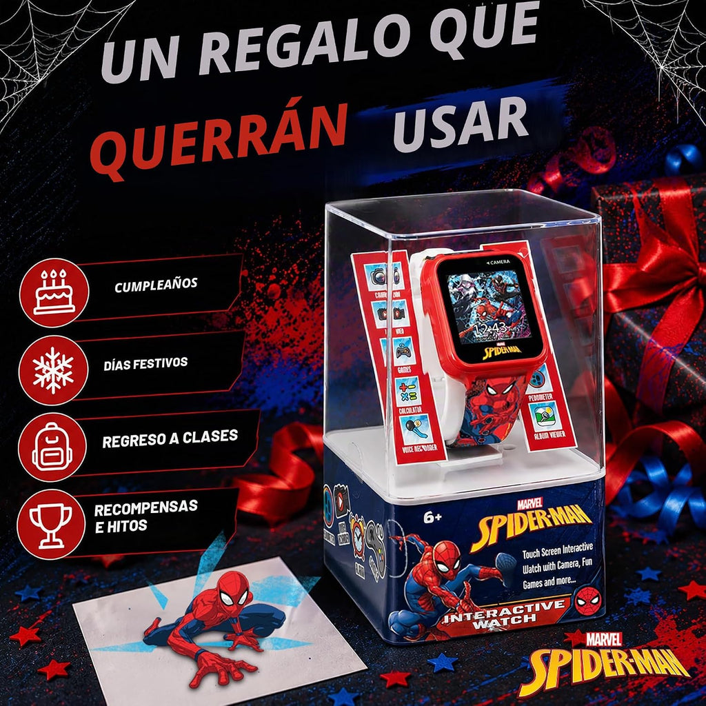 Reloj inteligente Marvel Spider-Man para niños: características div...