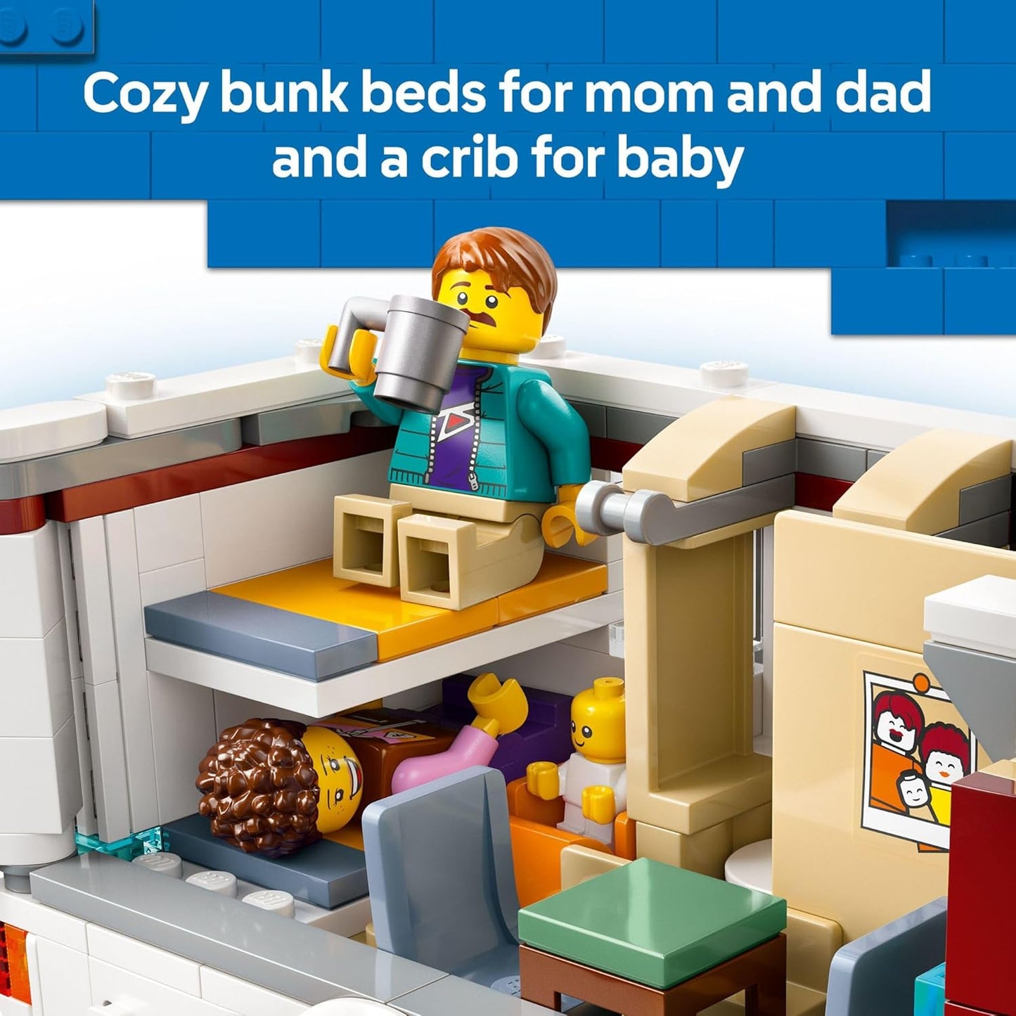 LEGO City - Furgoneta de Vacaciones de Aventura Festiva 60454 - Juego de juguetes de construcción para niños, niños y niñas a partir de 6 años - Incluye 3 minifiguras y accesorios - Idea de regalo
