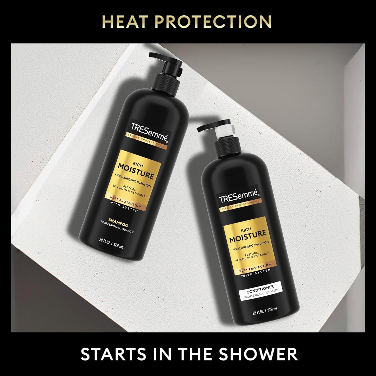 TRESemmé Champú y acondicionador Rich Moisture 2 unidades de humedad rica para cabello seco formulado con vitamina E y biotina, 28 onzas