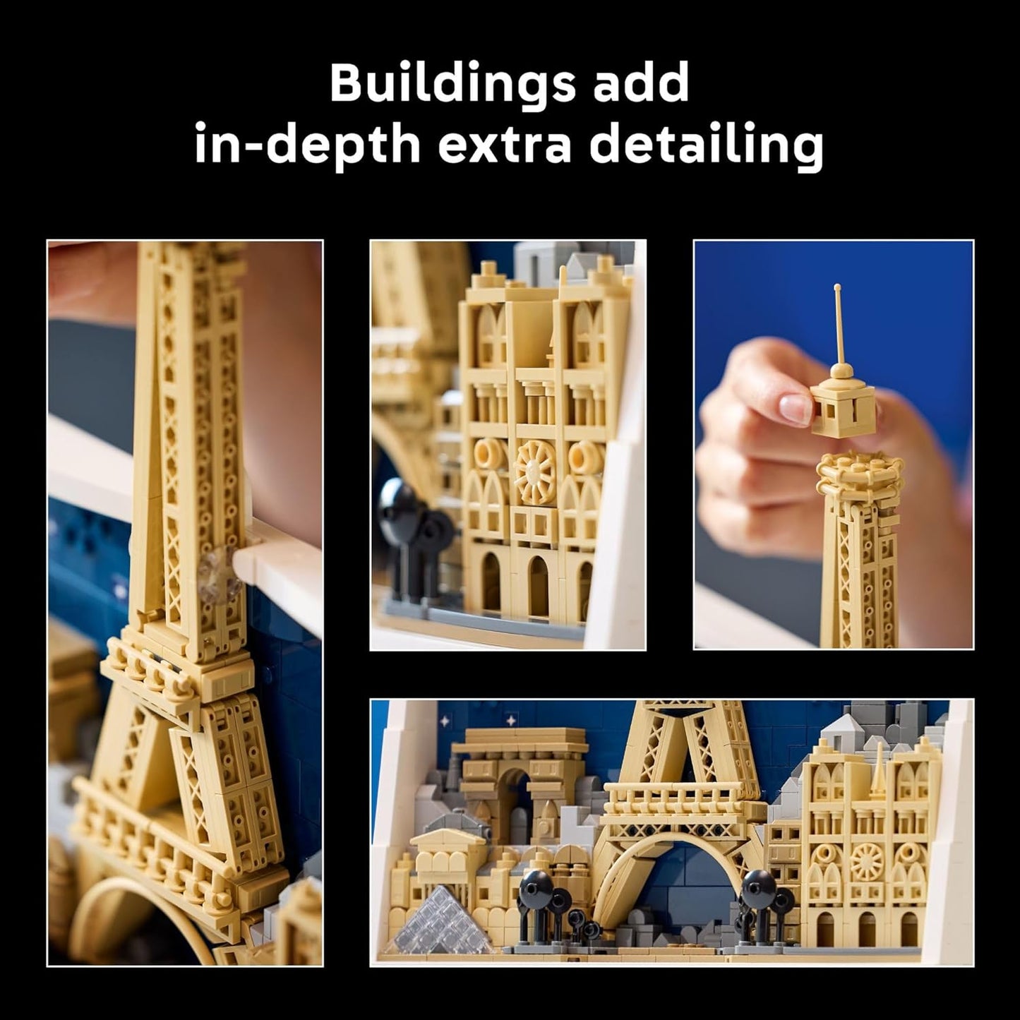 LEGO Architecture París – Juego de construcción de la Ciudad del Amor para adultos - Decoración DIY para oficina o dormitorio para mujeres y hombres, edades 18+ - Estructura ensamblable para colgar o