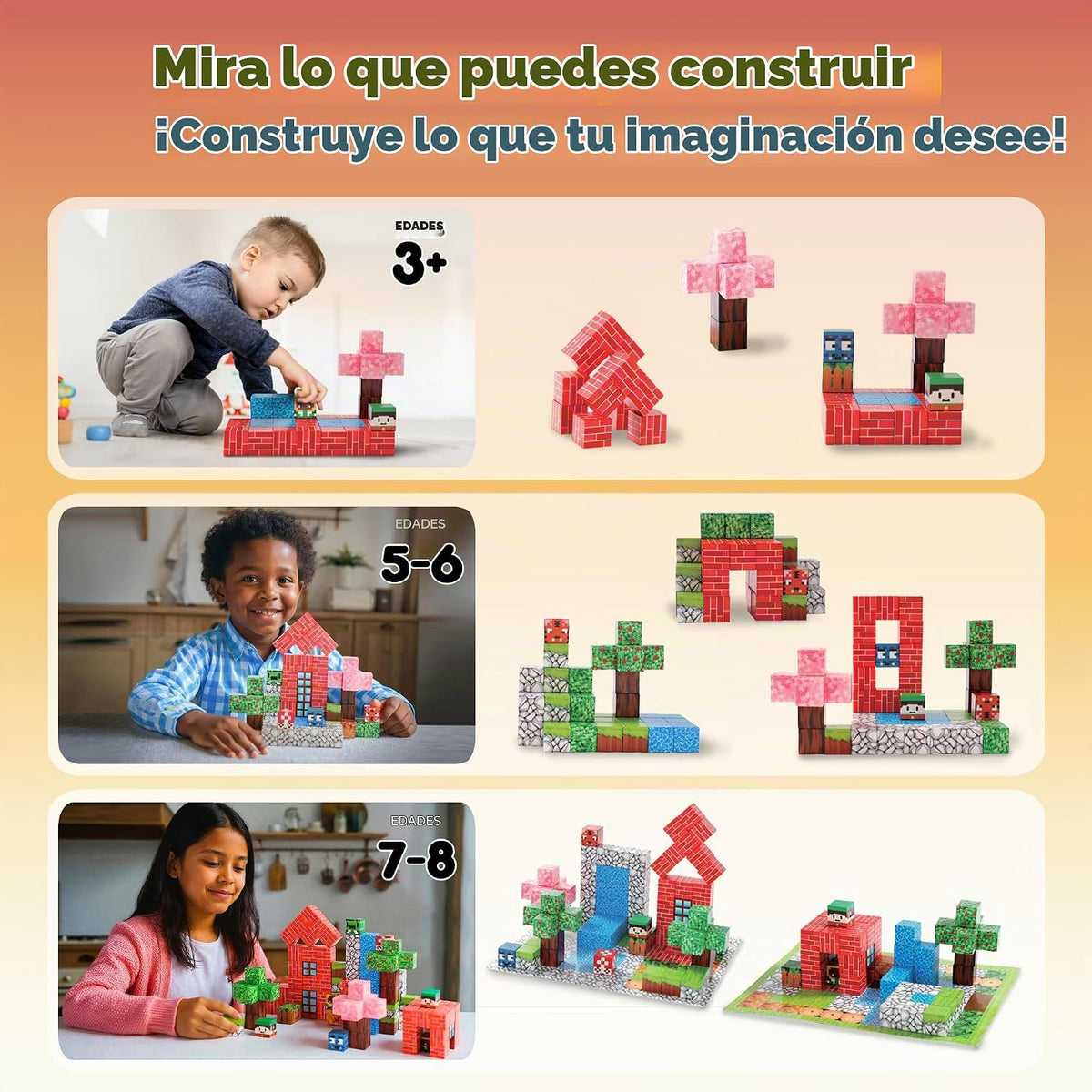 Bloques magnéticos, bloques de construcción magnéticos para niños,...