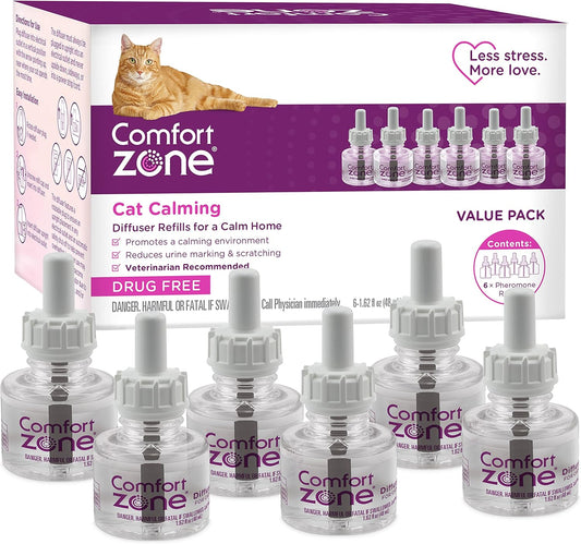 COMFORT ZONE Recambio de difusor calmante para gatos, paquete de 6...
