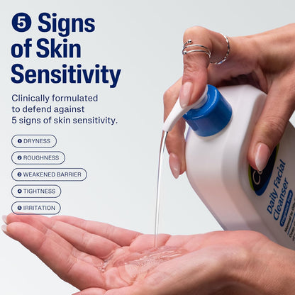 Cetaphil Lavado Facial, Limpiador Facial Diario para Piel Sensible, Mixta a Grasa, 16 Oz, Sin Fragancia, Espuma Suave, Sin Jabón, Hipoalergénico