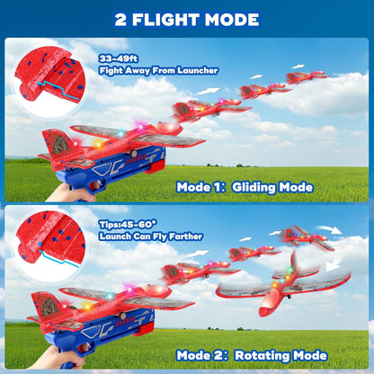 Paquete de 3 juguetes de avión lanzador para niños, avión planeador...