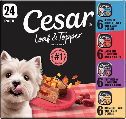 Cesar - Comida húmeda para perros en un paquete variado de trocitos...