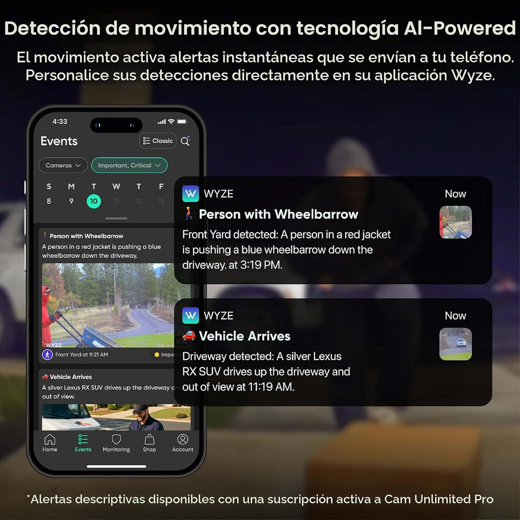 WYZE Paquete de 2 cámaras para ventana, cámara de seguridad WiFi HD...