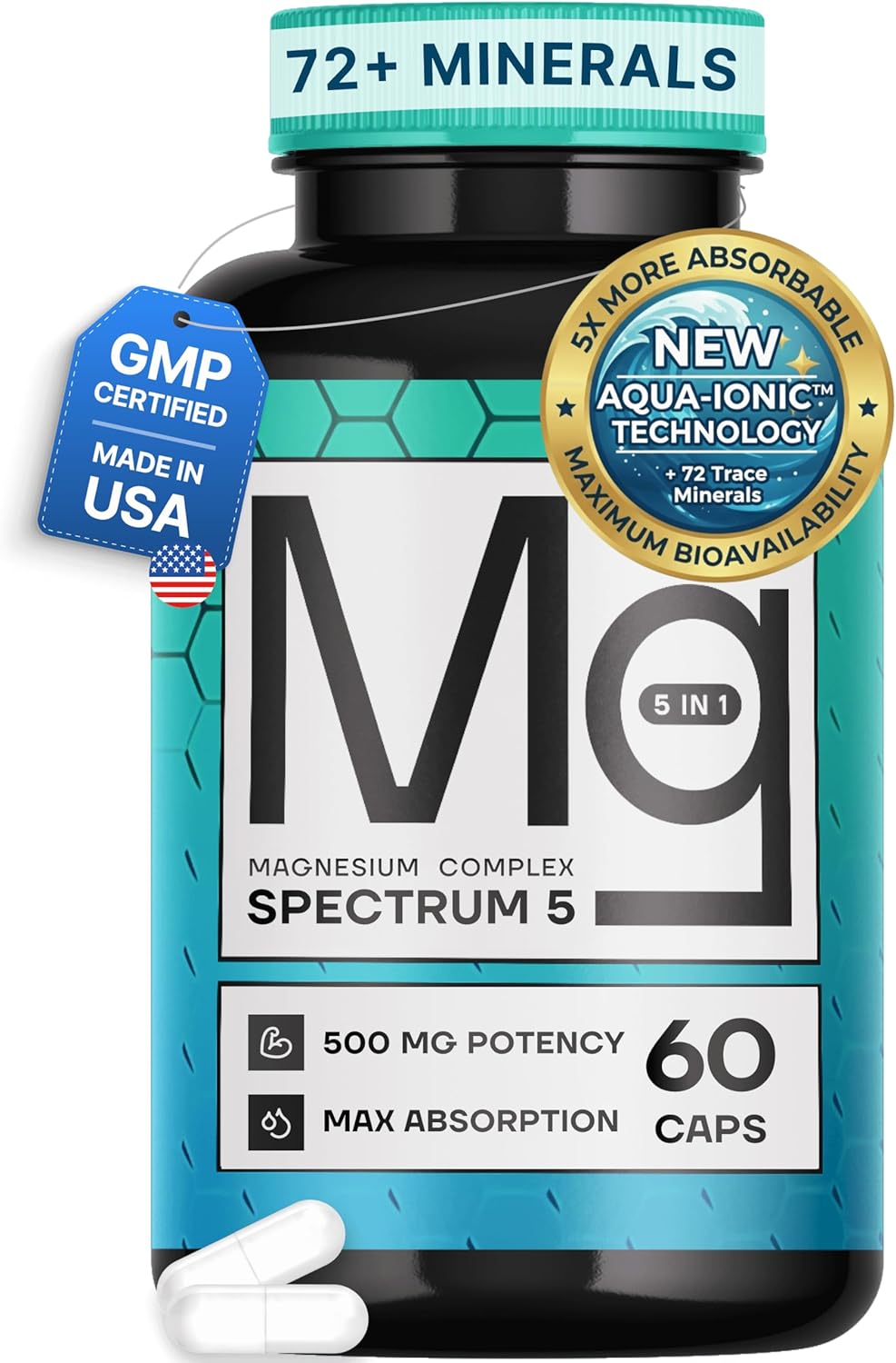 Spectrum 5 Magnesio | Complejo 5 en 1 + 72 minerales traza para una...