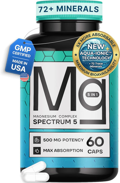 Spectrum 5 Magnesio | Complejo 5 en 1 + 72 minerales traza para una...