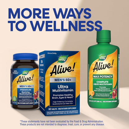 Nature's Way ¡Alive! Multivitamínico ultra potente para hombres...