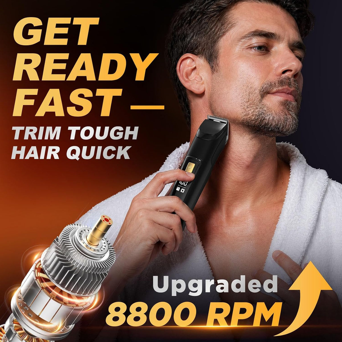 Recortadora de barba para hombres, kit 4 en 1 de carga rápida, 18 |...