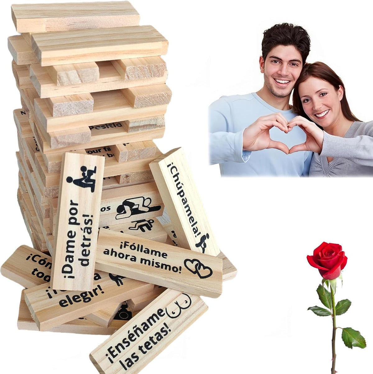 Kovtia Juego de torre de bloques para adultos, para parejas, tabler...