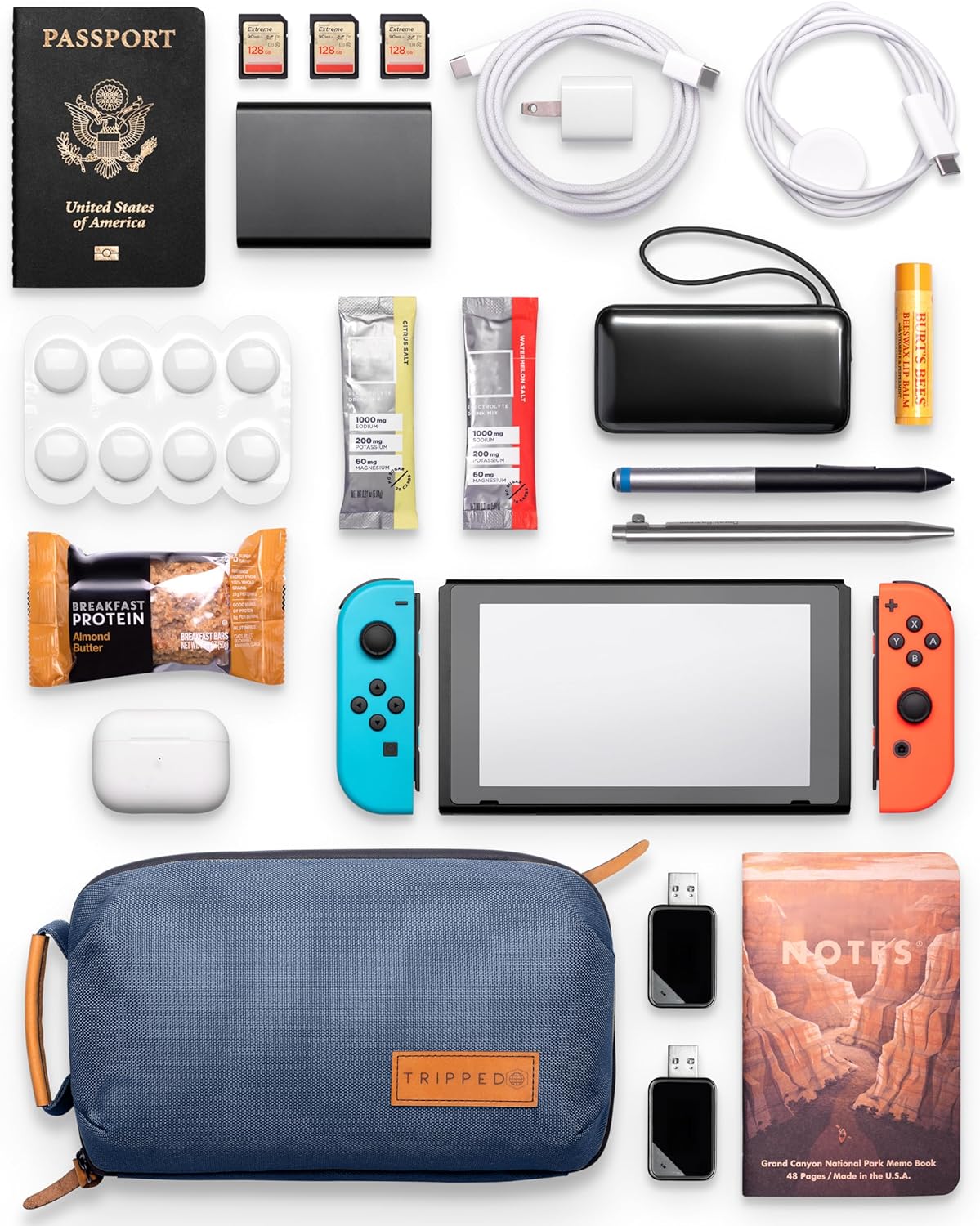 TRIPPED Travel Gear Tech Bag Organizer - Pequeña bolsa organizadora...
