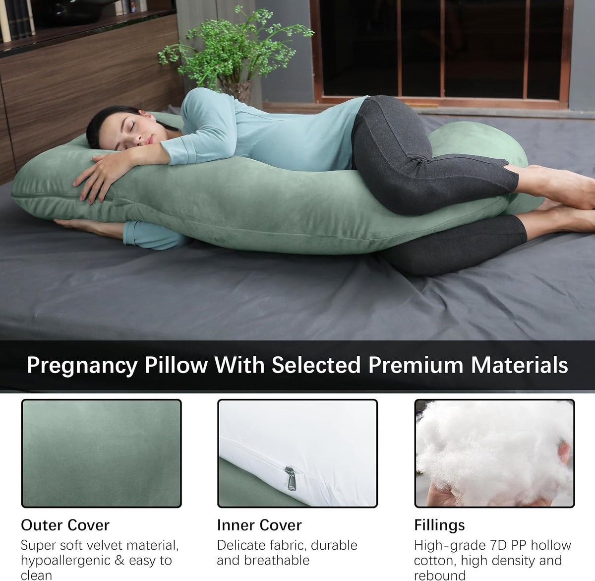 MOON PARK - Almohadas de embarazo para dormir - Almohada de materni...