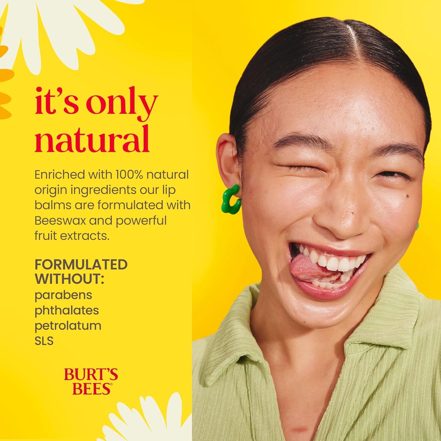 Burt's Bees Bálsamo labial, cera de abejas, fresa, coco y pera,...