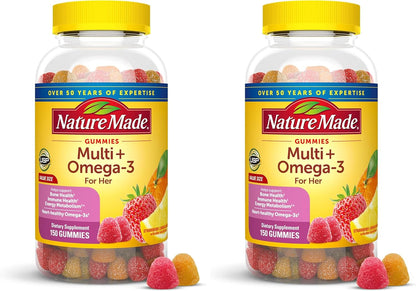 Nature Made Multivitaminas en gomitas para mujer con omega-3, multi...