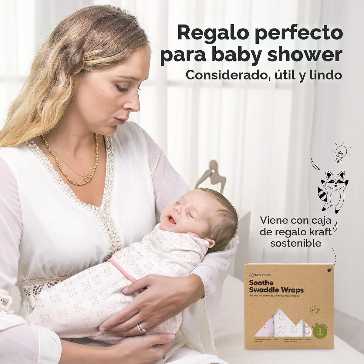 KeaBabies Paquete de 3 pañales orgánicos para recién nacidos, 0.5 T...