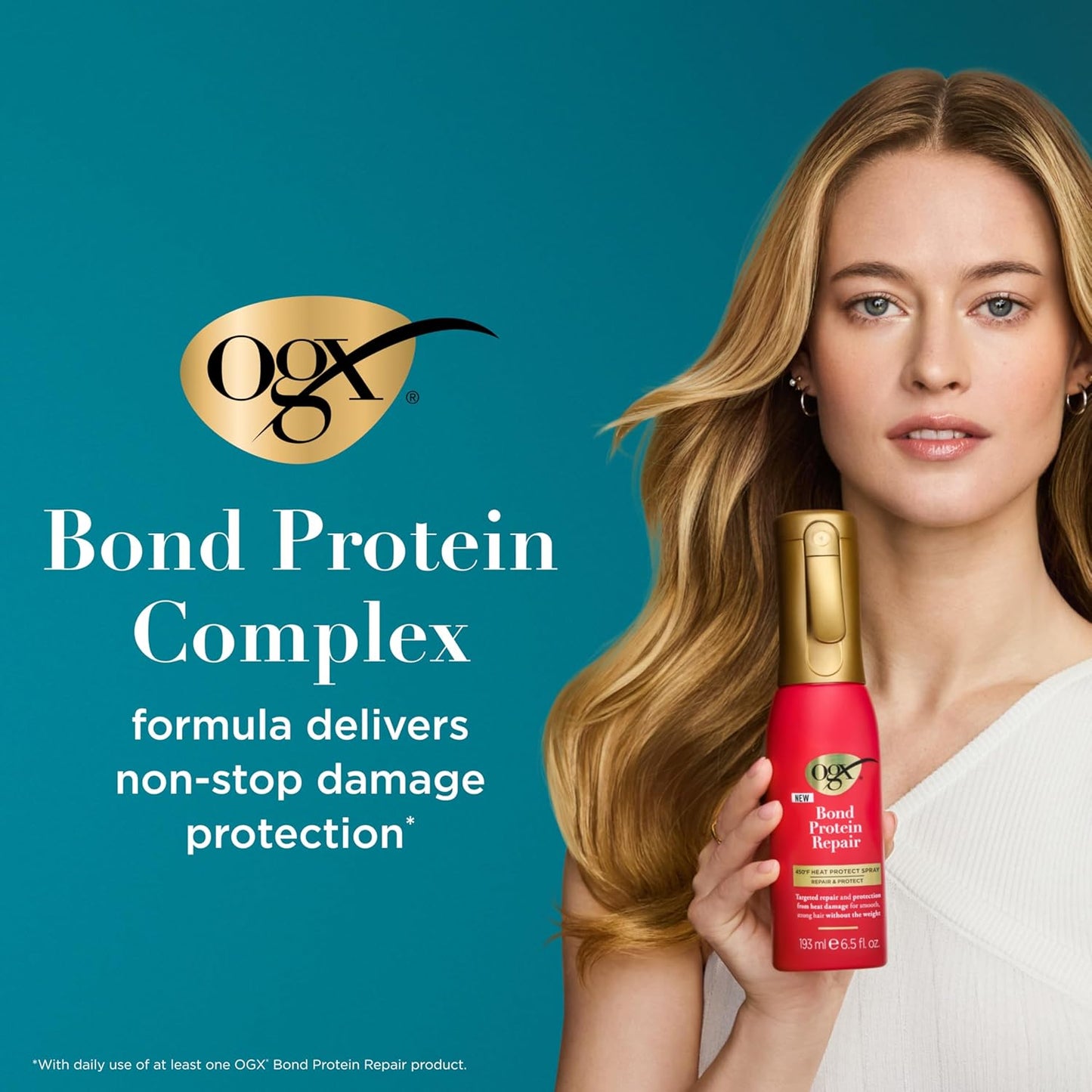 OGX Repair &amp; Protect Bond Protein Repair 450°F Spray protector...