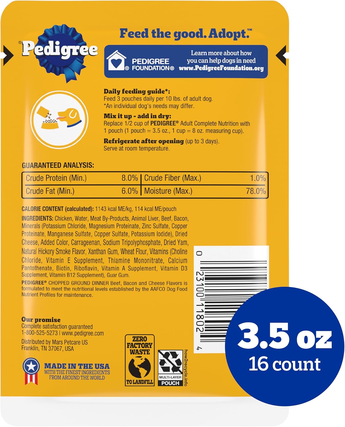 PEDIGREE Chopped Ground Dinner Comida húmeda y suave para perros ad...