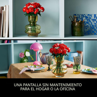 LEGO Botanicals - Ramo de rosas artificiales, juego de construcción de rosas rojas falsas para adultos, mayores de 18 años, regalos para el día de San Valentín para ella, decoración del hogar para