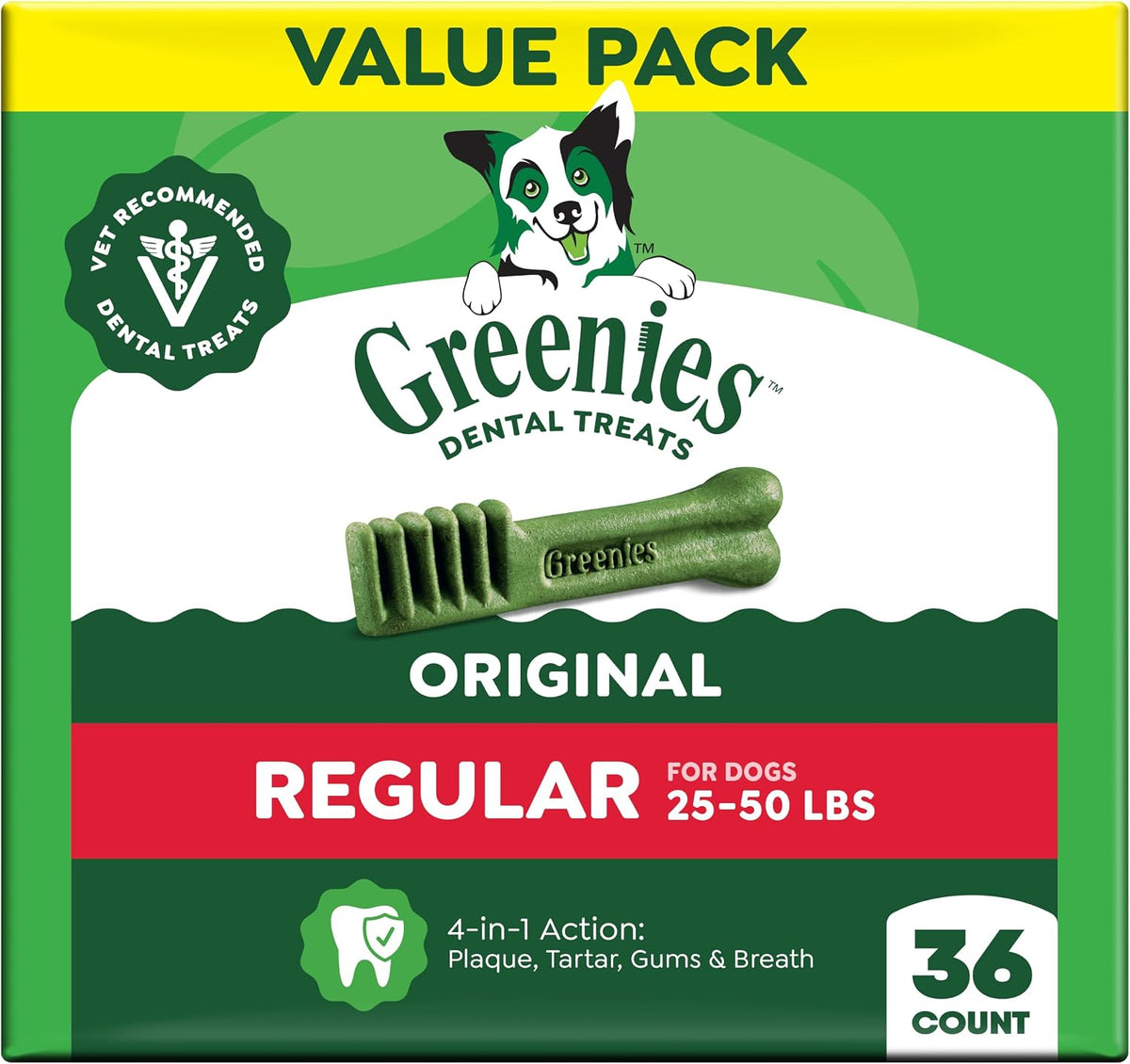 Greenies - Golosinas dentales regulares para perros, sabor original...