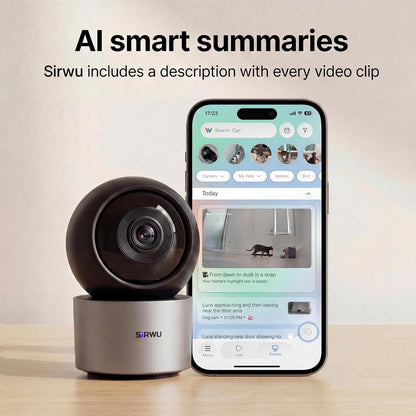 Sirwu Cámara AI Pet para interiores con aplicación de teléfono, cám...