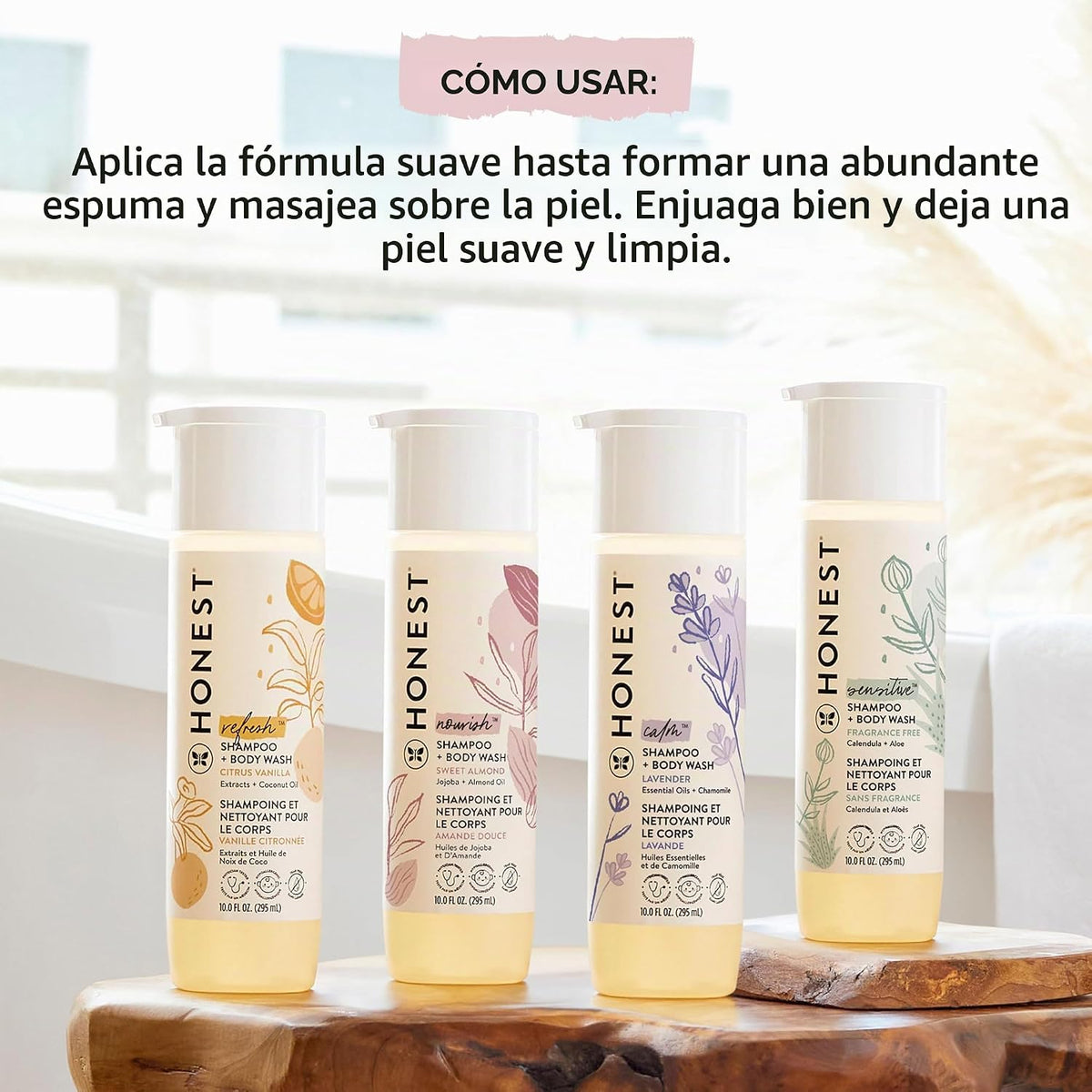 The Honest Company - Champú nutritivo y gel de baño, almendra dulce...