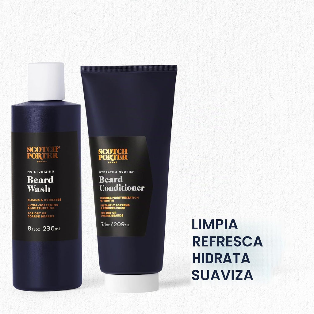 Paquete de lavado y acondicionador hidratante para barba Scotch Por...