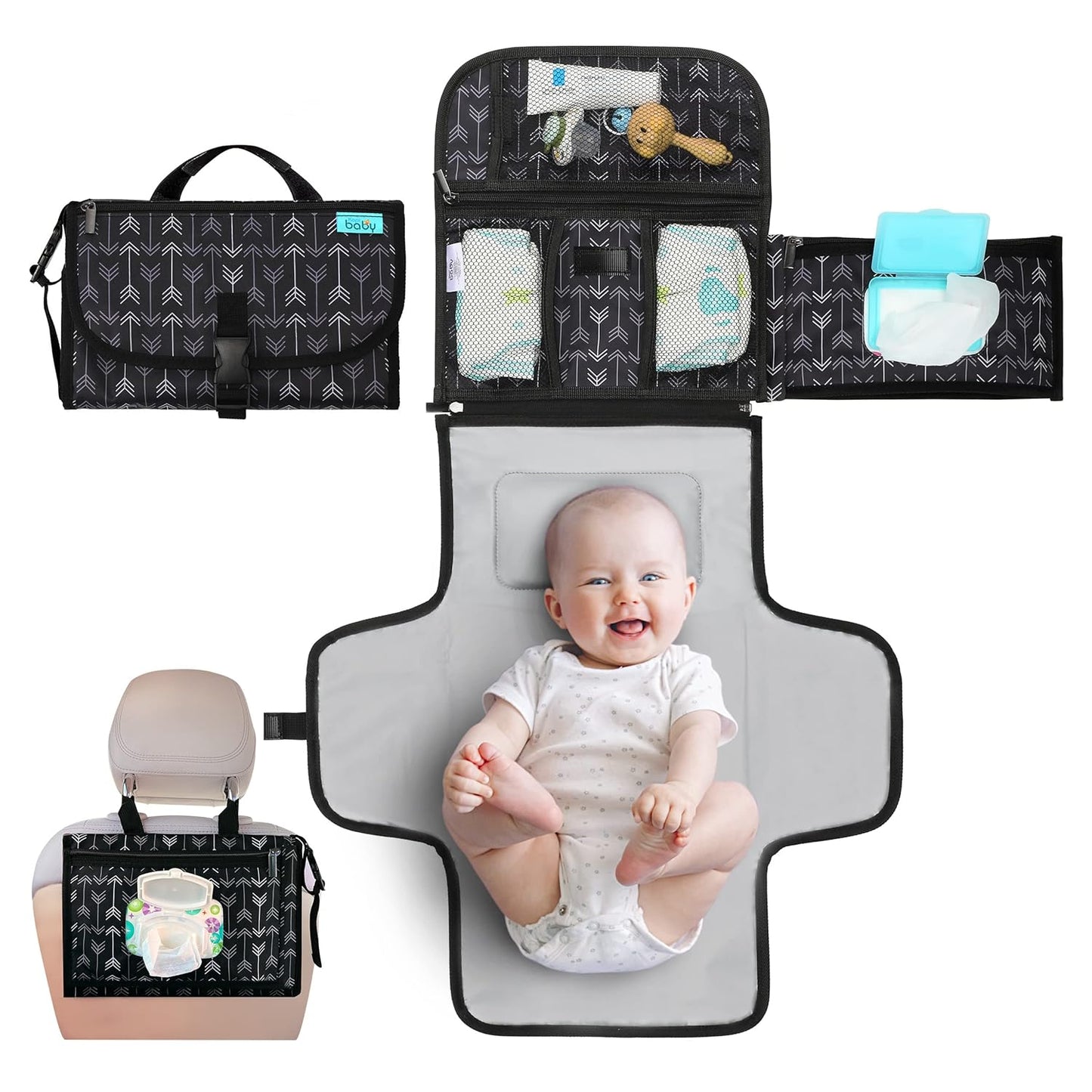 Kopi Baby Cambiador de pañales portátil, bolsa de viaje con bolsill...
