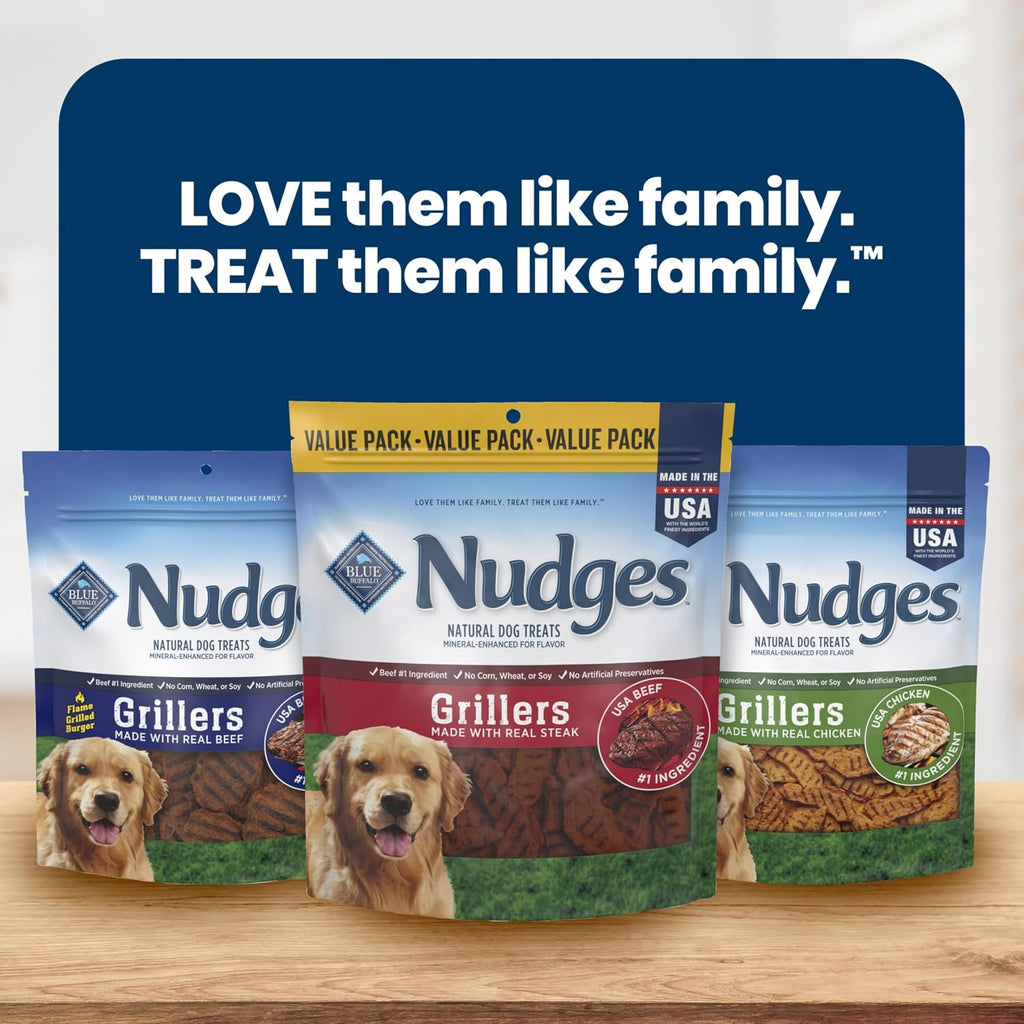 Blue Buffalo Nudges Grillers - Golosinas naturales para perros con...