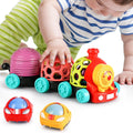 iPlay, iLearn Tren de juguete para bebés, autos suaves para niños de 6 a 12 meses, camión musical Push N Go, sonajero sensorial para niños pequeños, regalo de cumpleaños de bebés de 7, 8, 9, 10, 11,