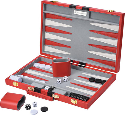 Get The Games Out - Juego de backgammon con maletín de juego de mes...