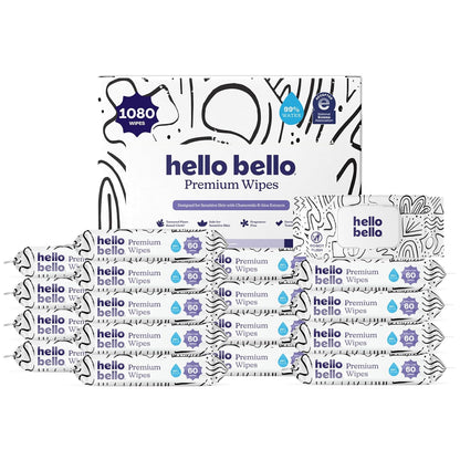 Hello Bello Toallitas premium, diseñadas para pieles sensibles con...