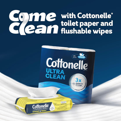 Cottonelle Toallitas desechables perfumadas Summer Fresh, 2 paquetes abatibles, 42 toallitas húmedas por paquete