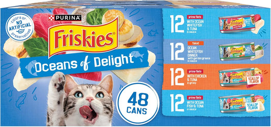 Purina Friskies - Paquete variado de alimentos húmedos para gatos,...
