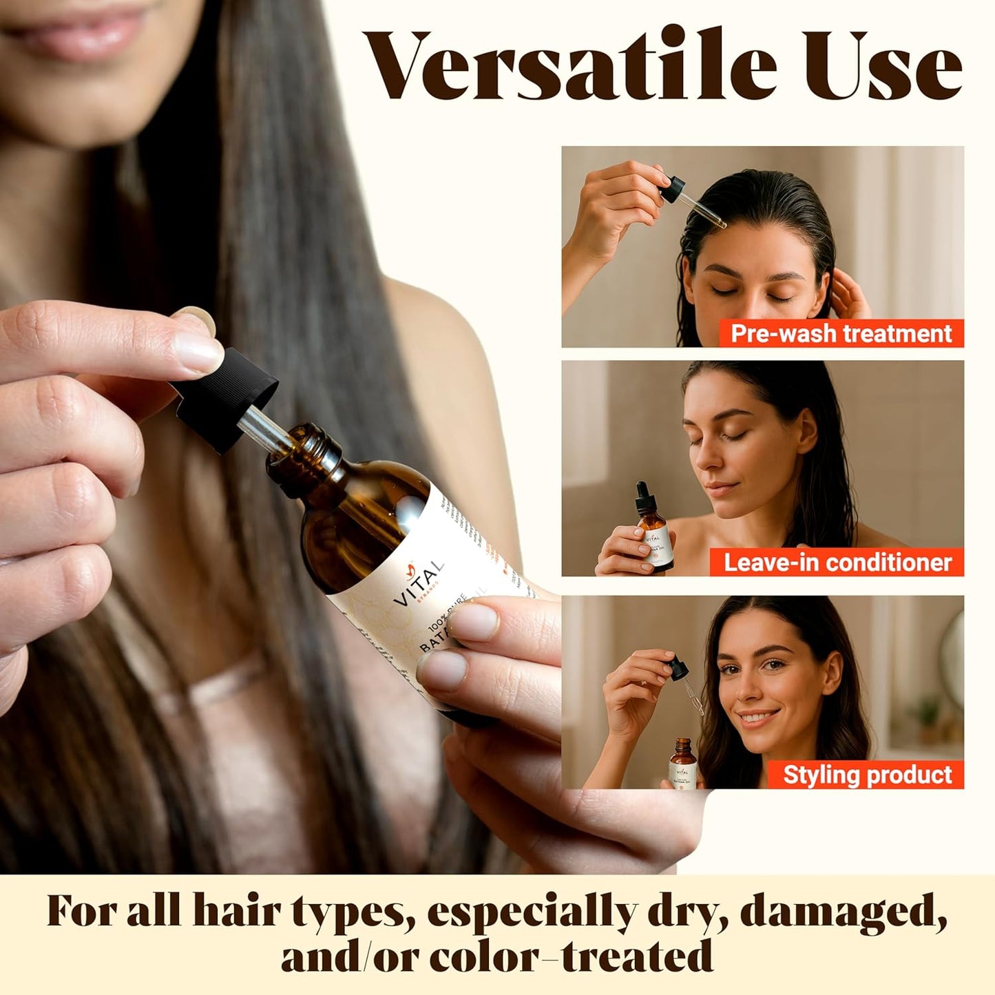Aceite de Batana para el Crecimiento del Cabello – Aceite de Batana 100% Puro y Orgánico de Honduras – Fortalece, Espesa y Restaura el Cabello Natural – Tratamiento Capilar y del Cuero