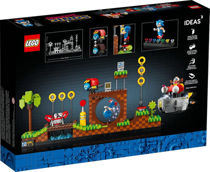 LEGO Ideas Sonic The Hedgehog - Juego coleccionable Green Hill Zone 21331, idea de regalo nostálgica de los años 90 para adultos con figura de Dr. Eggman y Eggmobile