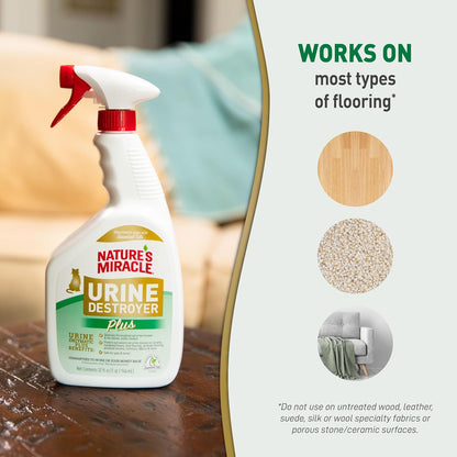 Nature\u2019s Miracle Urine Destroyer Plus para Gatos, 32 Onzas, Fó...