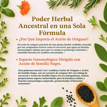 Aceite de orégano con aceite de semilla negra, 300 cápsulas blandas...