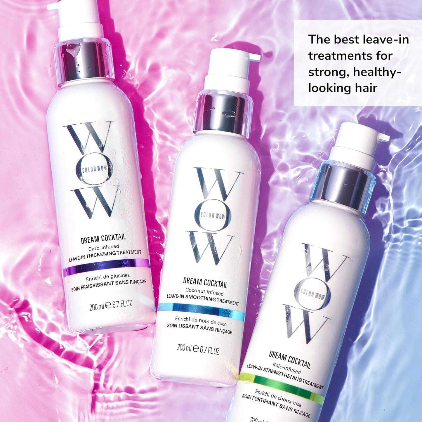 COLOR WOW Dream Cocktail - Tratamiento sin enjuague con infusión de carbohidratos, transforma el cabello fino a grueso y completo | con protección contra el calor