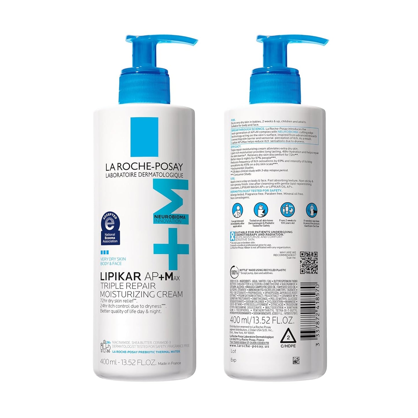 La Roche-Posay Lipikar AP+ - Crema hidratante triple reparadora, lo...
