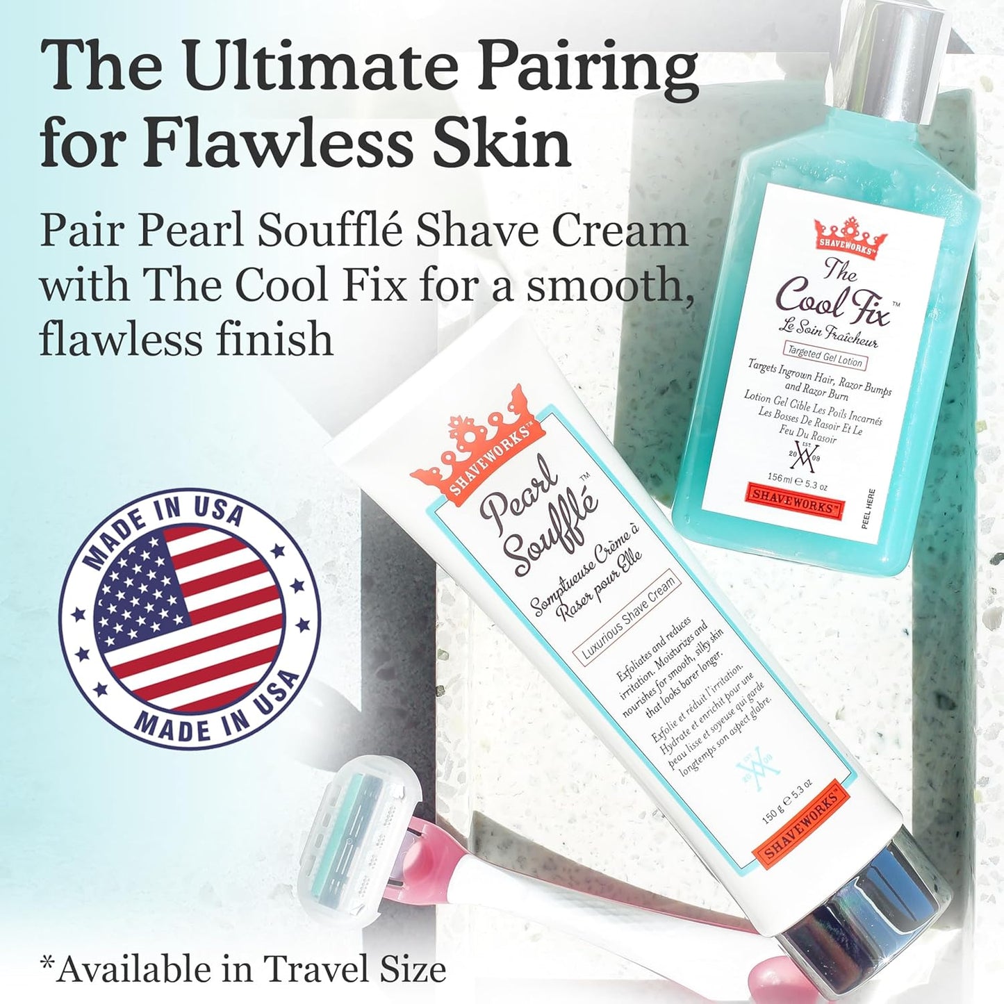 Shaveworks Pearl Soufflé Crema de afeitar para mujeres, loción de a...