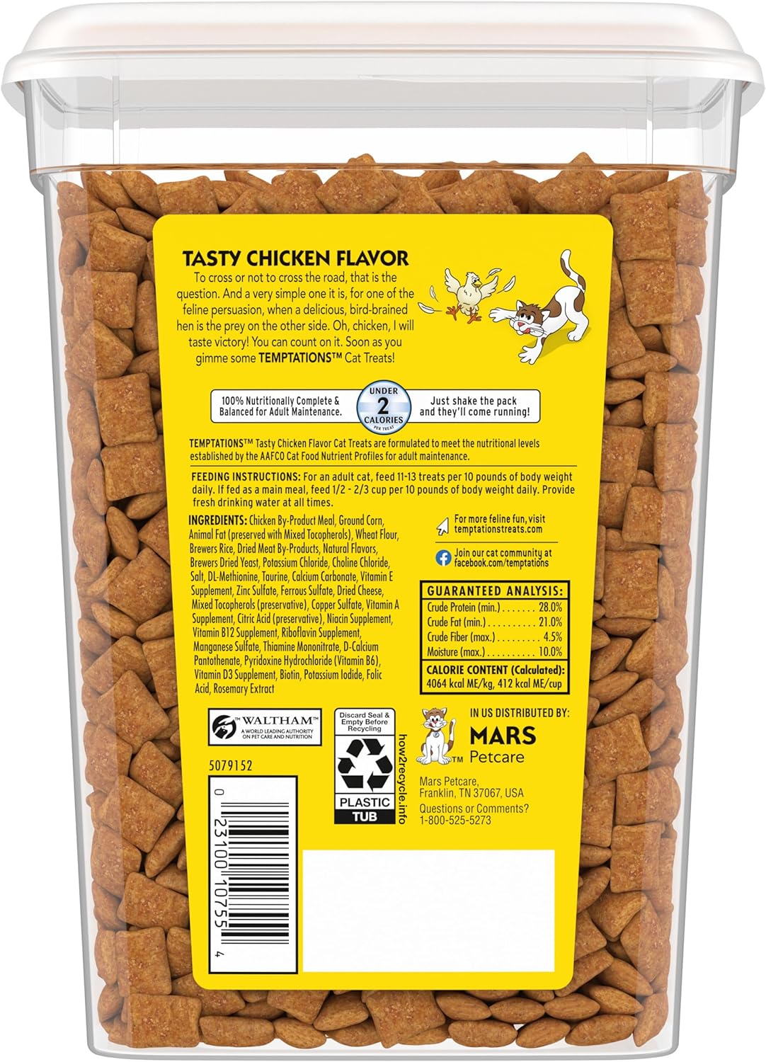 Temptations Classic Premios Crujientes y Suaves para Gatos Sabor a...